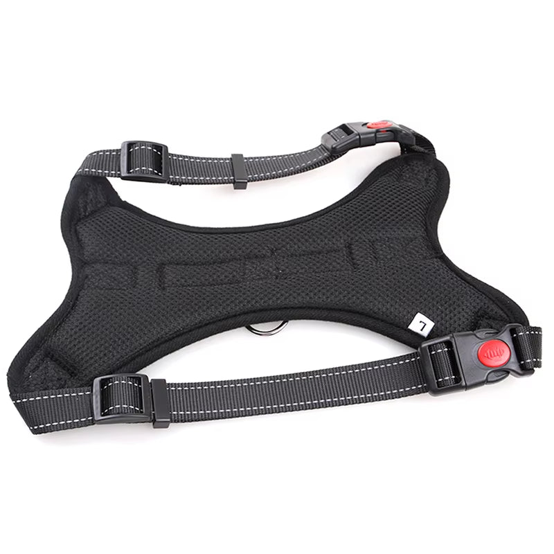 Dog Harness Reflective Nylon Pet Dog Leash Vest Breathable Cushion Dog Collar Adjustable Dog Accessories for Small and Large