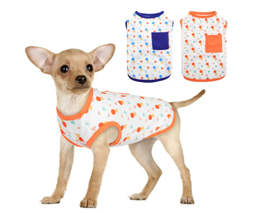 2 Pieces of Pet Clothes Spring and Summer Dog Clothes Pet Starry Sky Pocket T-Shirt Vest (S)